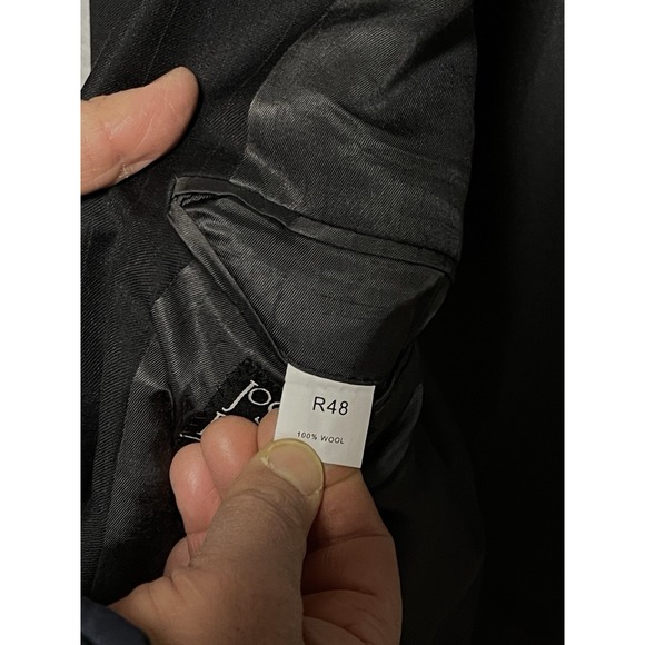 Jos A Bank Suit Men 46R Black‎ Brown Striped 2B Academia Wool 39X32 Pants Luxury - Picture 7 of 16